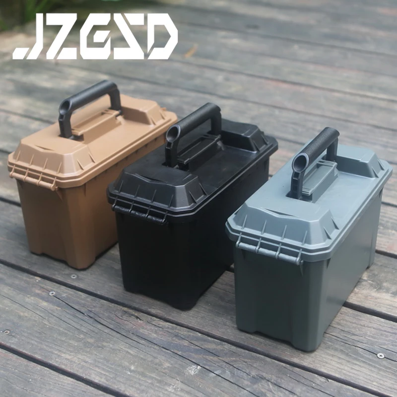 Ammo Storage Box Tactical Lightweight Sealed Safety Equipment Storage Box Outdoors ABS Plastic Waterproof Toolbox