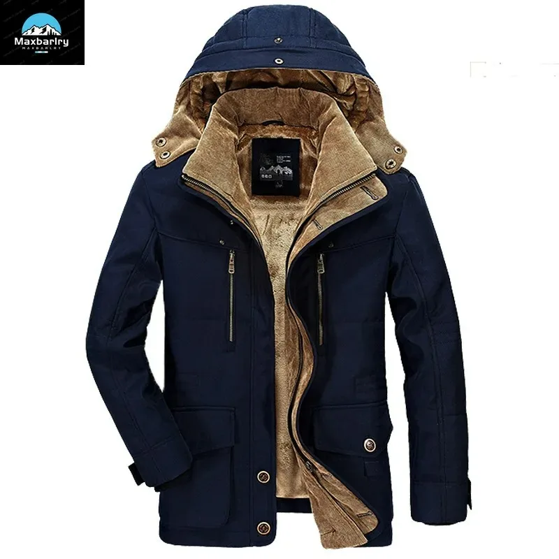 Men Long Winter Coats Down Jackets Hooded Casual Warm Parkas 7XL Good Quality Male Fit Winter Coats Multi-pocket Cargo Jackets