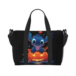 Custom Halloween Stitch Tote Bag for Women Big Capacity Disney Gym Beach Travel Bags