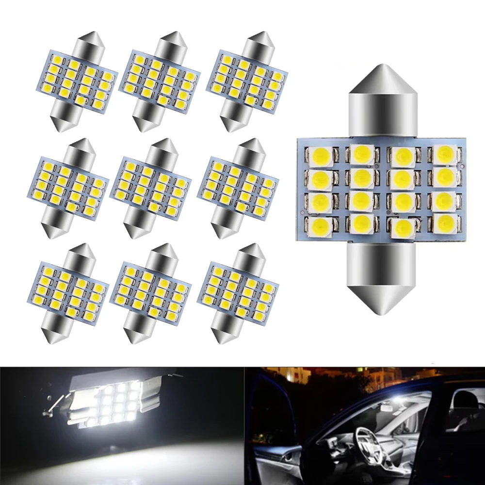 

High Brightness White LED Reading Lights Dome Lamp for Mitsubishi ASX Outlander 2012 2013 2014 2015 Car Interior 31MM 36MM-41MM