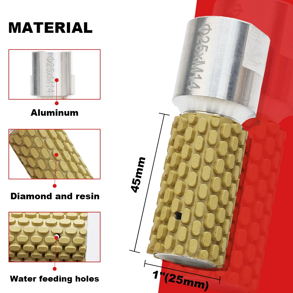 Колеса для барабана с мокрым алмазным полированием, 25 мм, 1 дюйм, полимерный барабан для гранита, мрамора, бетона, столешницы для раковины