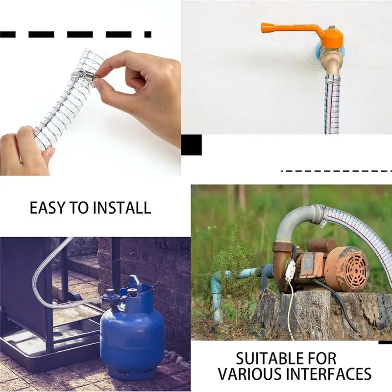 Multifunction Steel Wire Flexible Tubing With Fasteners PVC High Pressure Drain Hose Tube Pond Tubing Clear Wire Reinforced For
