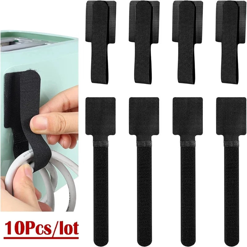 Self-adhesive Reuseable Cable Organizer Ties Adjustable Data Cord Earphone Line Organizer Straps Desk Wire Management Tape