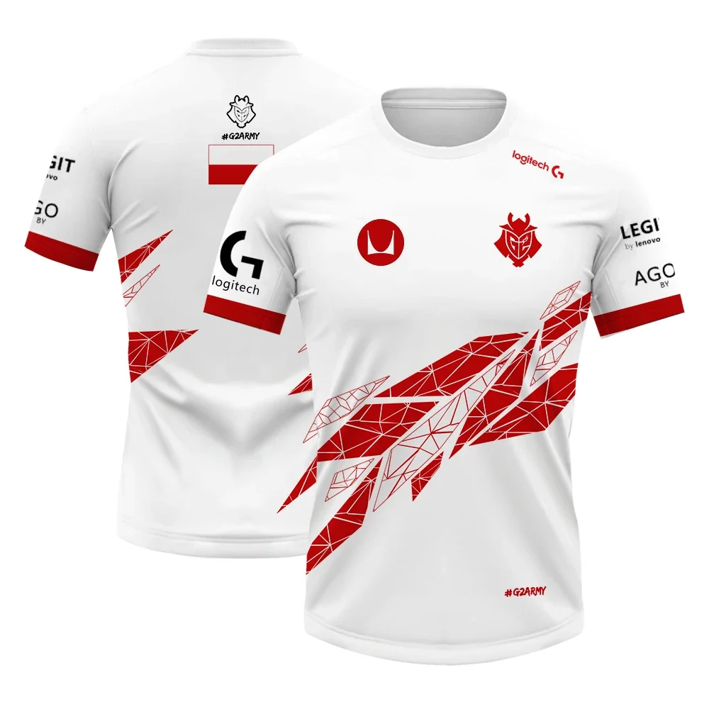 Летняя футболка G2 ESports CS GO Games Team Uniform, национальный спортивный трикотаж, тренировочная футболка, новые повседневные дышащие футболки для мальчиков с игрой
