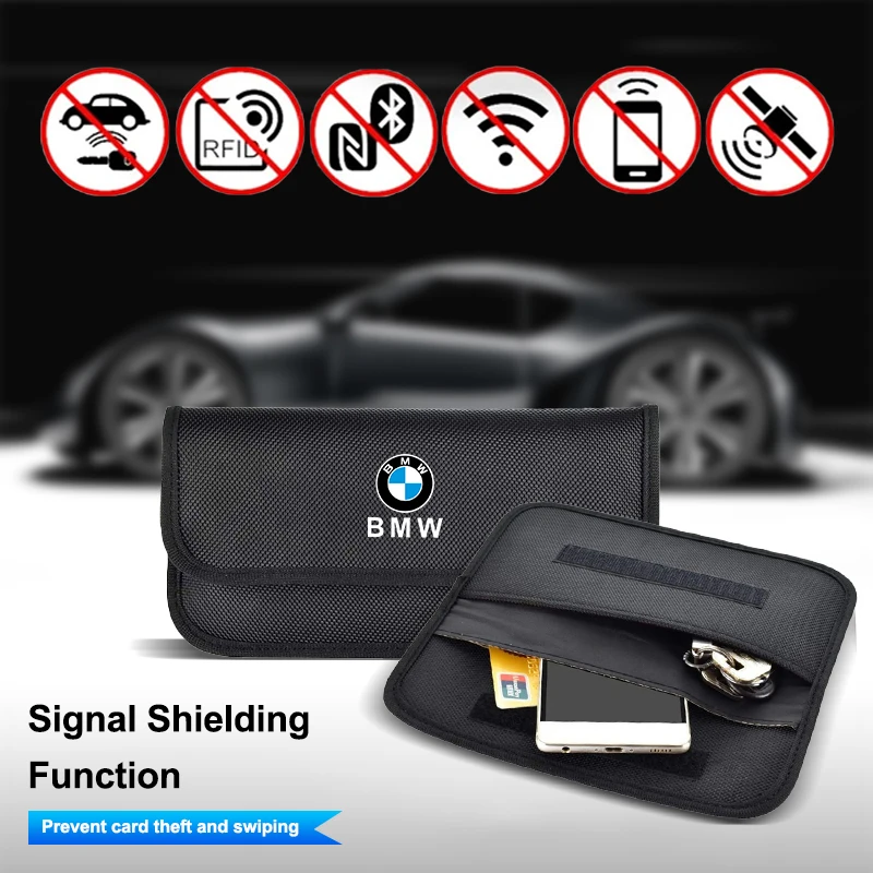 

Car Key Signal Blocker Case Faraday Cage Fob Pouch RFID Blocking Bag For BMW 1 3 5 7 Serie X1 X3 X4 X5 F10 F30 F18 F25 M3 M4 E34