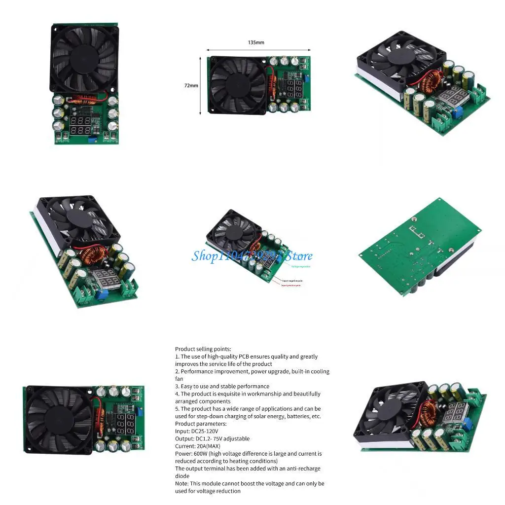 

Y2GD Safe Adjustable 600W Direct Current Power Supply Module for Electronic Projects