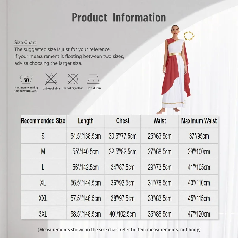 RT01 Abito da principessa toga da donna con divinità greca, antica regina romana, in chiffon, con maniche ad aletta, per goddesses, festa di Halloween, cosplay * JK2