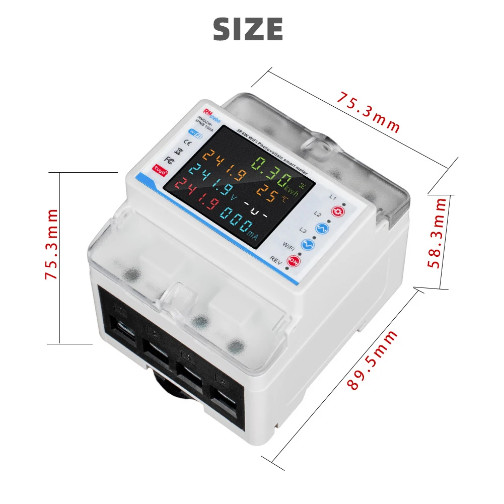 LCD Display Tuya WiFi Intelligent Circuit Breaker Automatic Reclosure Protector 3P4W Power Meter Three Phase Reclosure Switch
