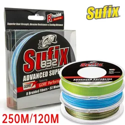 Sufix 832 Braided Fishing Line - Length:120m/250m, Diameter:0.1mm-0.42mm,Size:30-86lb PE Power linha multifilamento