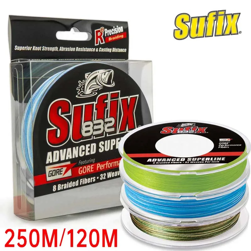 Sufix 832  Braided Fishing Line - Length:120m/250m, Diameter:0.1mm-0.42mm,Size:30-86lb PE Power linha multifilamento