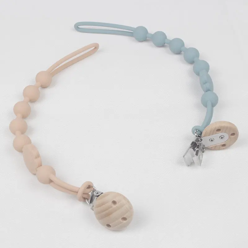 Soft Silicone Baby Pacifier Chain Adjustable Soother Lanyard Anti-drop Teething Toy Chain for Strollers and Car Seats