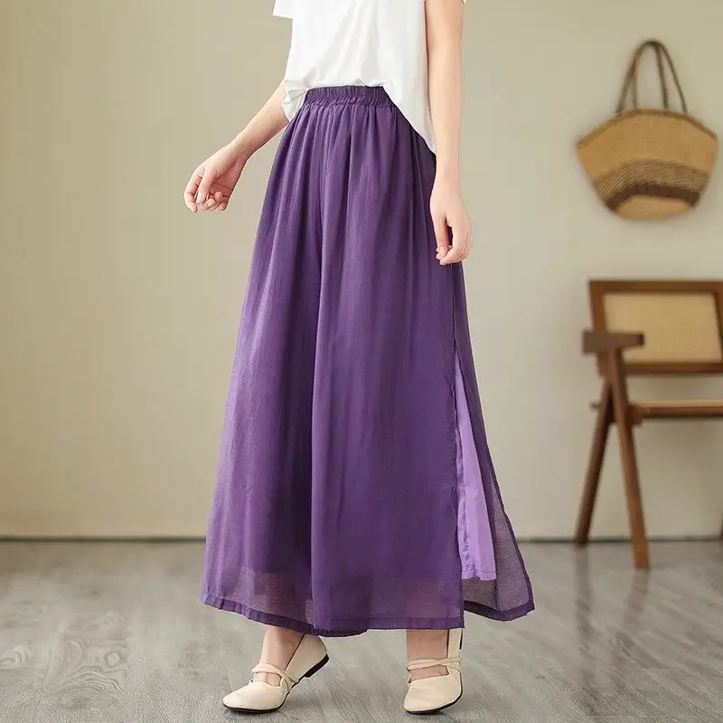 

2025 New Women's Oversized Wide Leg Pants - Double-Layer Lined Lightweight Summer Trousers Flowing Loose Fit Casual Palazzo G927