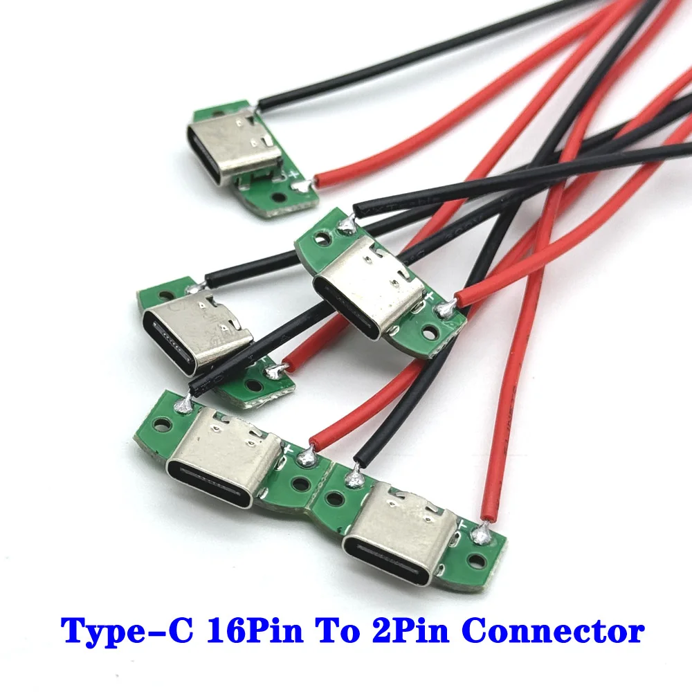 TYPE-C USB 16Pin To 2Pin DIP Adapter Female Connector B Type PCB Converter Breadboard USB Board Mother Seat With Wire