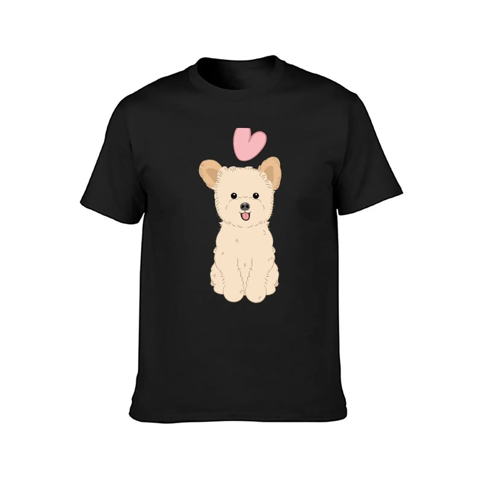 LOVE Cream Apricot Pomapoo Pomerenian Poodle Mix T-Shirt for a boy tops plus size tops mens graphic t-shirts