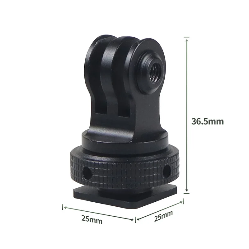 For Gopro Accesorios CNC Aluminum Mount Alloy 1/4 Tripod Rotaion Adapter Hotshoe For Go Pro Hero DJI Action Camera Insta360