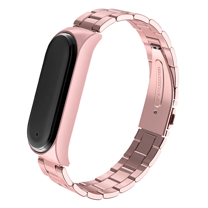 Pulseira de metal para xiaomi mi band 7 6 5 4 3 nfc pulseira inteligente de aço inoxidável pulseira de substituição para mi band 4 5 6 7