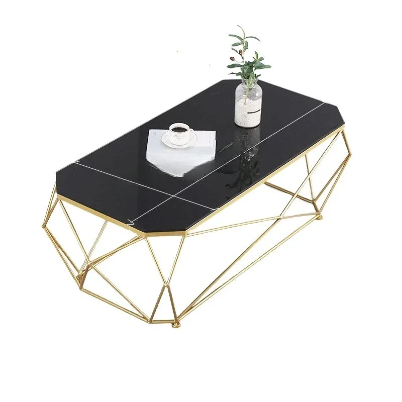 Luxury Glass Coffee Table Golden Design Center Gold Base Coffee Table Nordic Home Table Basse Luxe Decoration Balcony