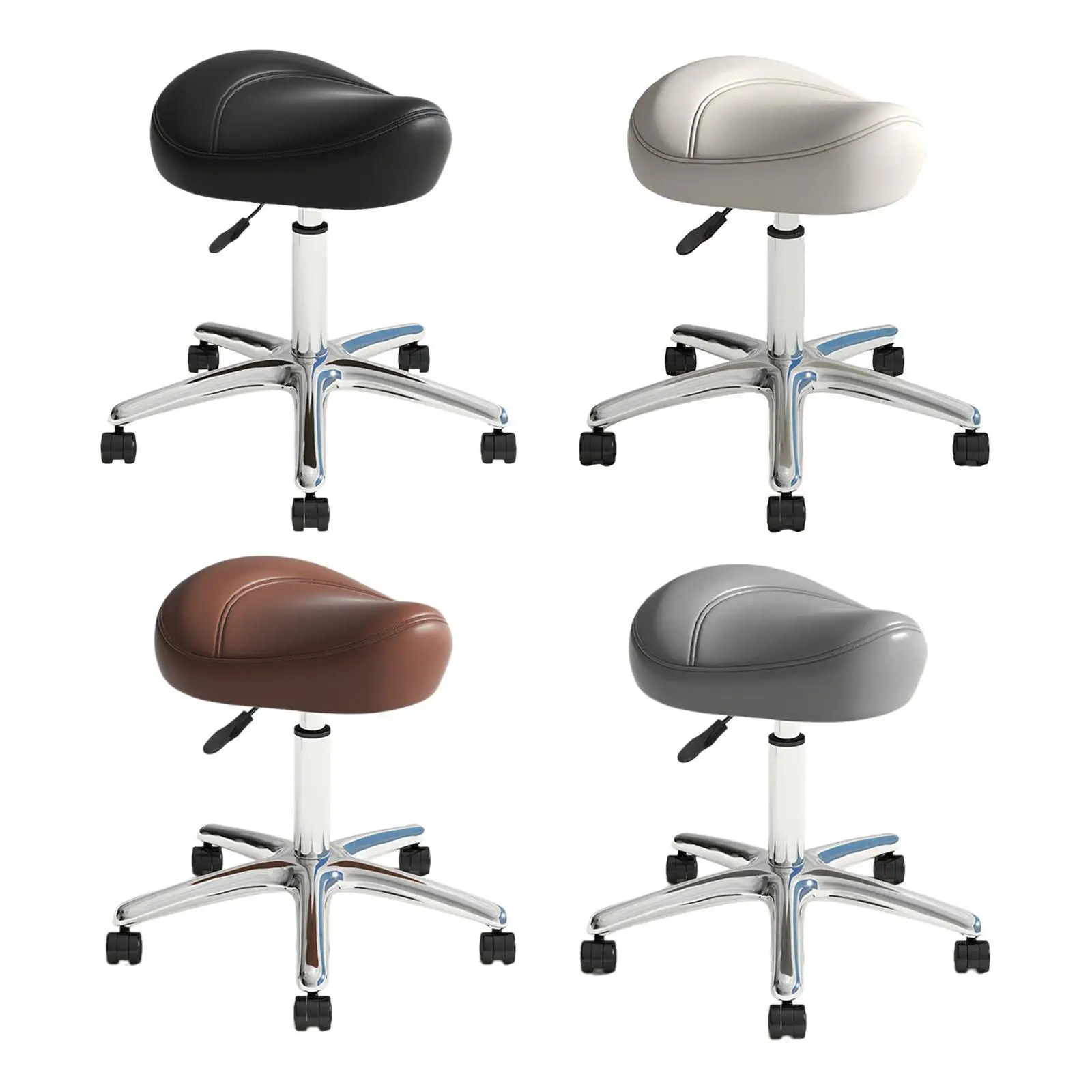 Saddle Stool Chair with Wheels Swivel Salon Stool Round Rolling Stool for Massage Barbershop Lab Step Stool SPA Housework Chair