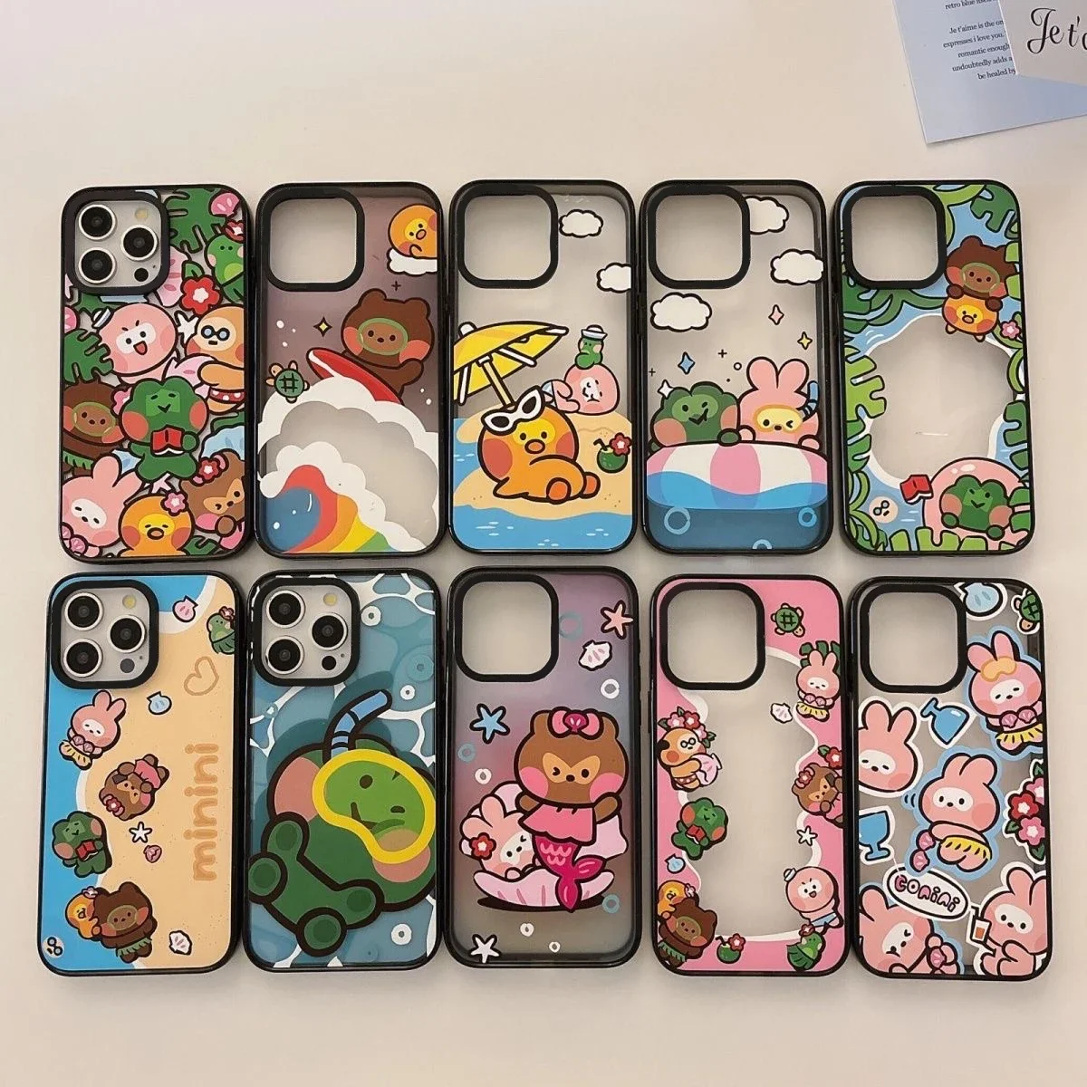 

Cartoon Summer Diving 2.0 Acrylic Phone Case Cover for IPhone 11 12 13 14 15 16 Pro Max Case