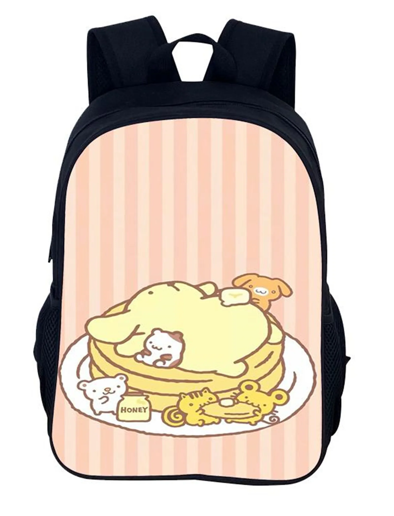 Kids Causal Pom Pom Purin Schoolbag Lightweight Student Book Bag-Waterproof Laptop Computer Backpack for Boy Girl