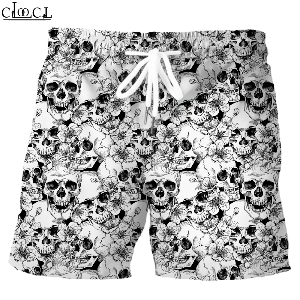 

CLOOCL Fashion Mens Shorts 3D Printed Mexican Day of the Dead Skull Pants Elastic Pockets Beach Shorts Sportswear Men Clothing