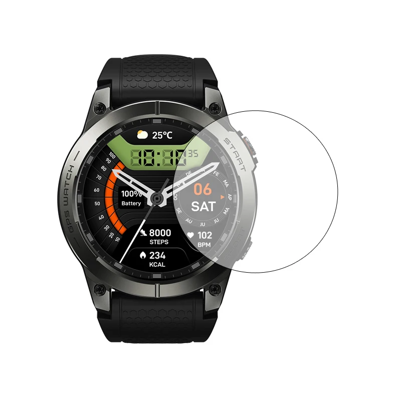Película protectora transparente de vidrio duro para reloj inteligente Zeblaze Stratos 3 Pro/Stratos3, cubierta protectora de pantalla, accesorios para reloj inteligente
