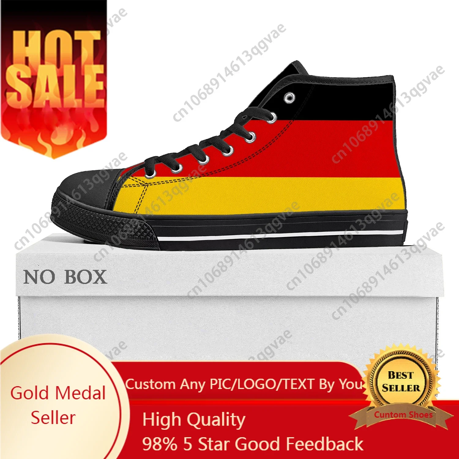 German Flag High Top High Quality Sneakers Mens Womens Teenager Canvas Sneaker Germany Casual Couple Shoes Custom Shoe