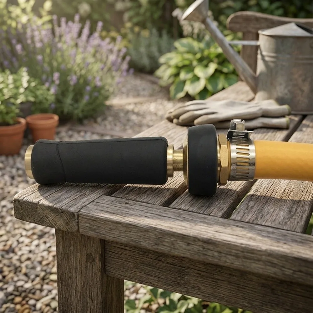 Garden Hose Connector Brass Garden Hose Nozzle For Garden Irrigation Solid Brass Construction Wear Resistant Material