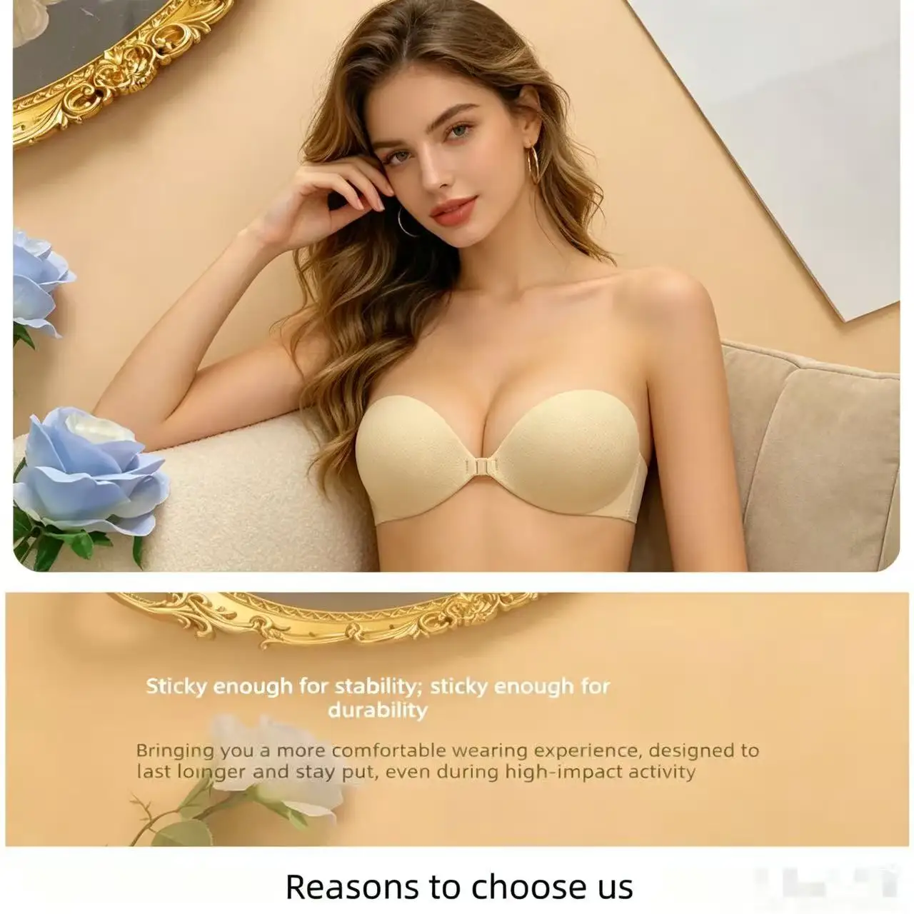 Silicone Invisible Nipple Covers Breathable Thin Push Up Anti-Sweat Lift Up Breast Stickers For Large & Small Chest view 2