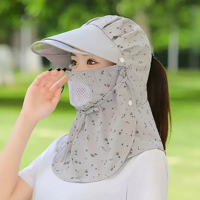 Sun Hat Female Summer Hat Cover Face Breathable Sun All-match Summer Hat With Big Rim Anti-ultraviolet Cycling