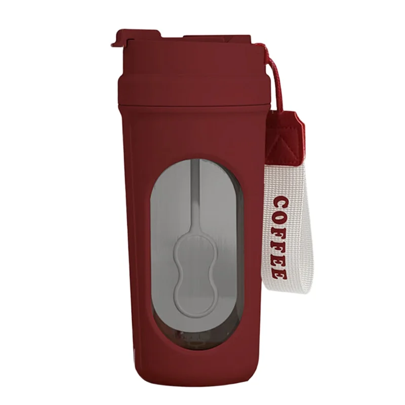 

B58B-Самоперемешивающее стекло для кофейной кружки 450 мл с деревянной ручкой для кофе, молочного протеинового порошка, самосмешивающегося