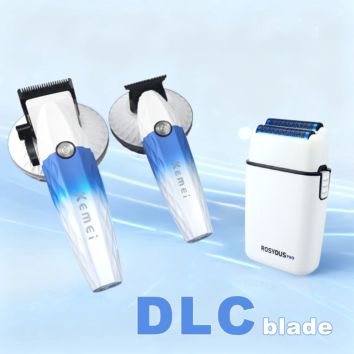 

Professional Hair Clipper Men Kit DLC Blade 10000RPM Blue Hypoallergenic Knife Net with Base Charger Hair Cutting Machine