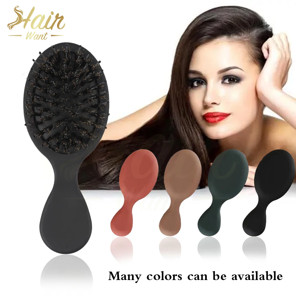 

Hair Want Hair Brush Nylon and Boar Bristle Hair Extensions Brush Anti-static Scalp Massage Comb Cushion Detangling Hair Comb