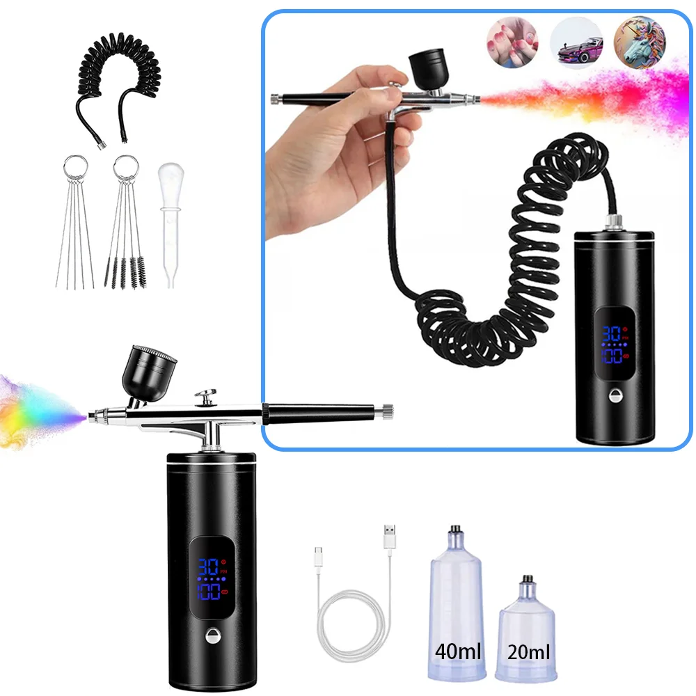 

Airbrush Nail with Compressor Portable handheld Airbrush Painting Airbrush Spray Tool for Painting Nails Cake Tattoo Makeup