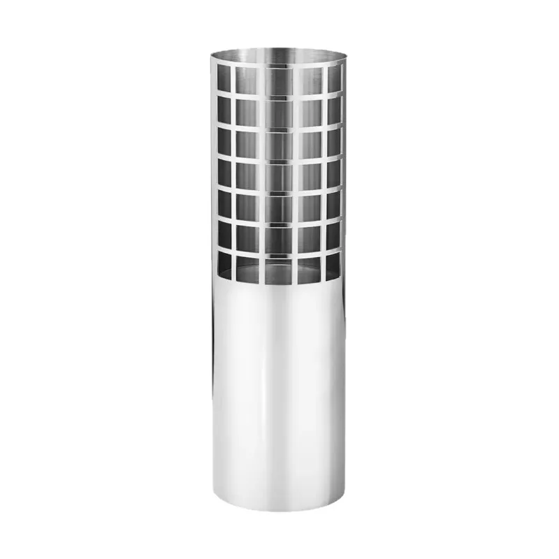 

Grid cube cylindrical stainless steel vase, model house
