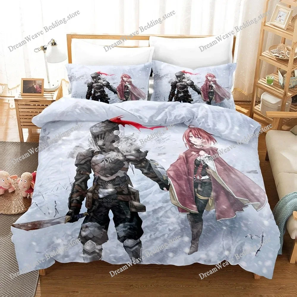 Anime Goblin Slayer Bedding Set Girl Bed Linen Quilt Duvet Cover Sets Home Decor Single Queen King Size Gift Kids Kawaii Cartoon