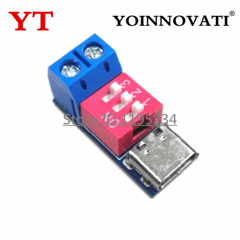 Dial Adjustment Voltage Fast Charging Decoy Module Type-C PD QC Trigger 5V~20V Dial Code Adjustment DC Voltage Power Module