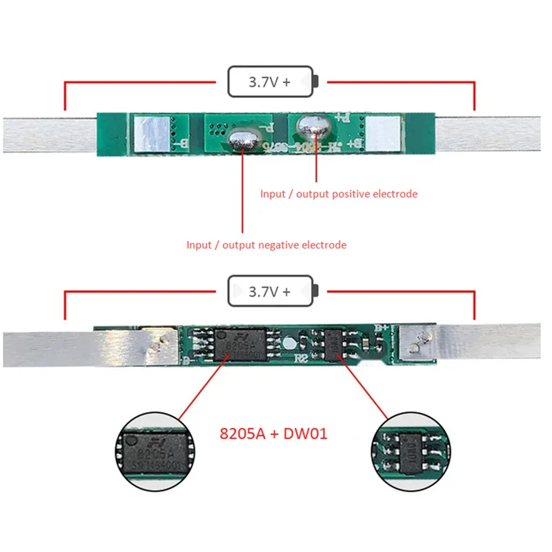 SQPP-500Pcs 3A BMS Protection Board For 1S 3.7V 18650 Li- Lithium Battery