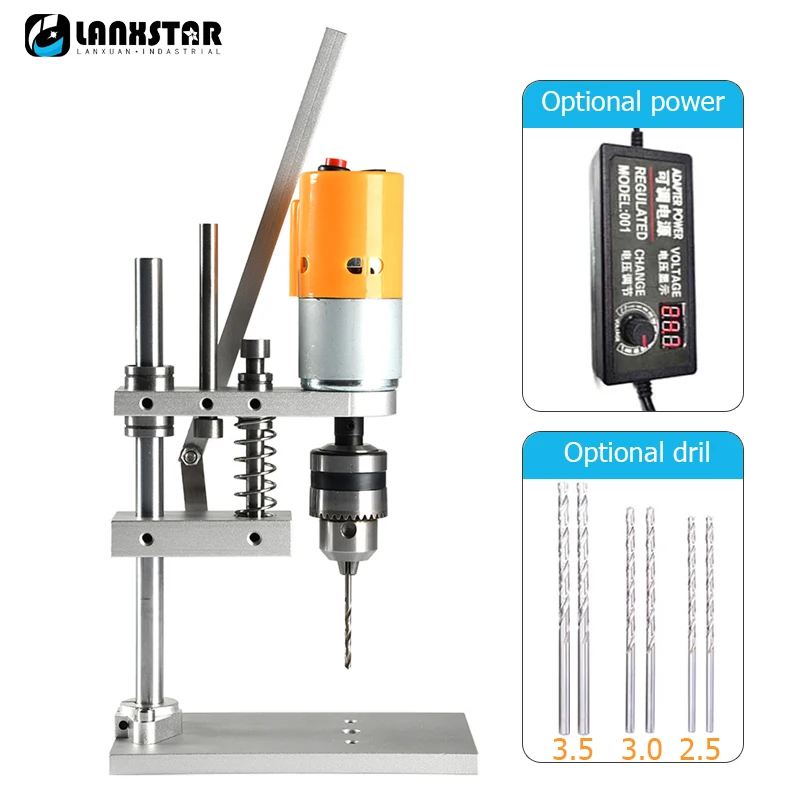 

Mini Bench Drill Variable Speed Desktop Drilling Machine Portable Mini Electric Drill B12 Drill Chuck Wood Drilling PCB Drilling