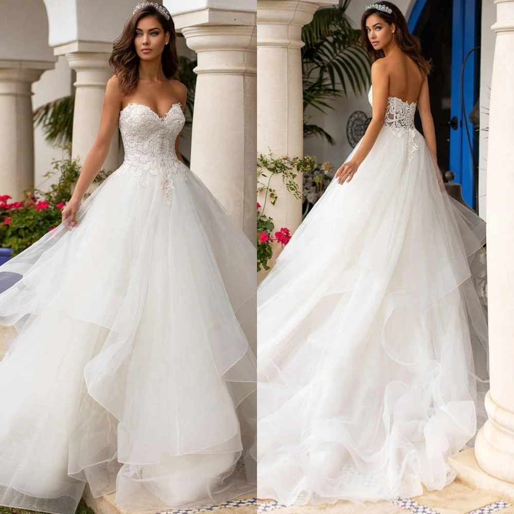 

Customized Delicate Tulle Sweetheart Evening Dress Simple Sleeveless Prom Dresses Luxury Chapel Train Special Occasion Gowns