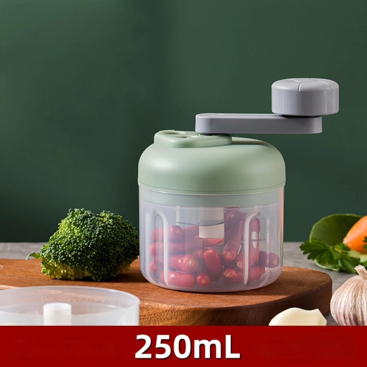 2개 수동 마늘 프레스 및 야채 다지기 - 다기능 과일 분쇄기 - 간편한 식사 준비를 위한 플라스틱 주방 도구, 없음