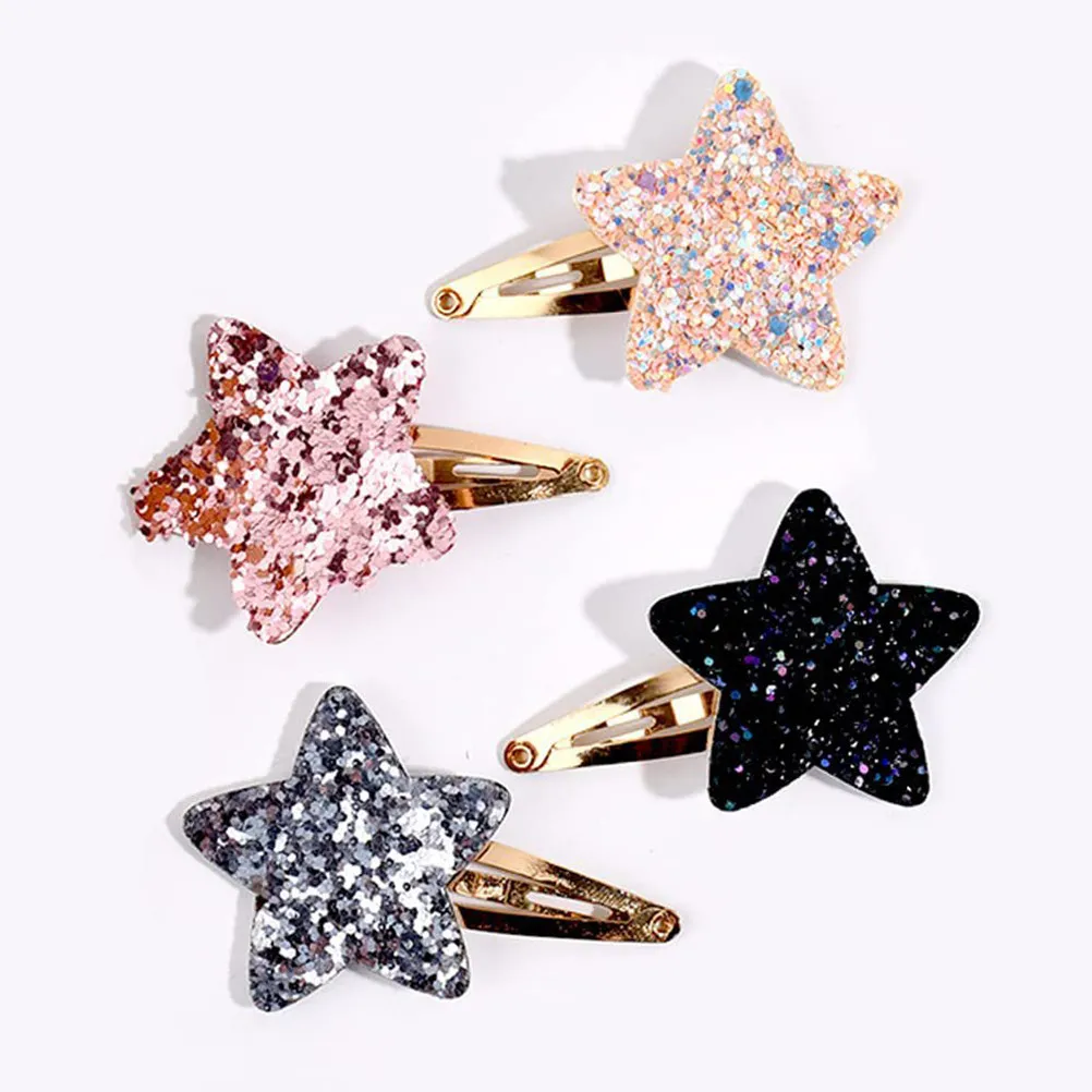 

16Pcs Star Hair Clips Glitter Snap Barrettes Metal Secure Hold Hair Accessories for Women Girls Charming Style