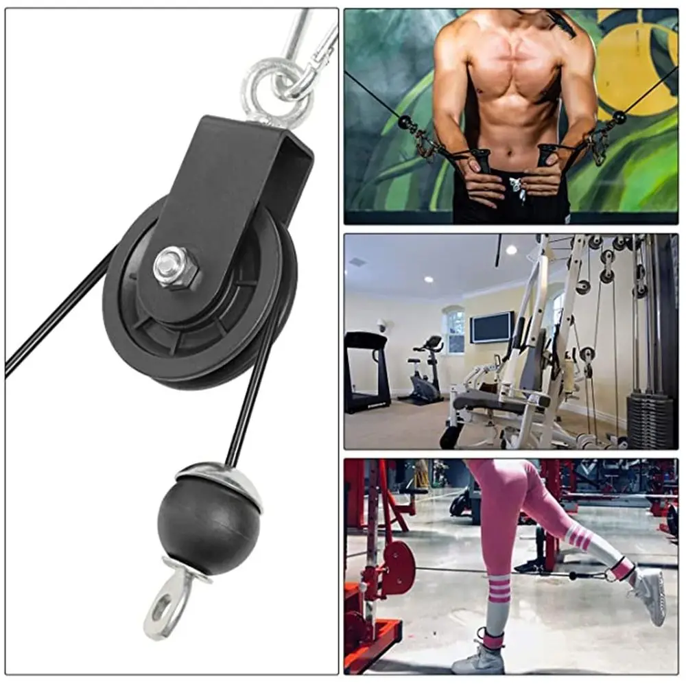 8Pcs Sports Adjustable Home Gym Cable Reel Device Corded Exercise Cable Gym Hose Portable Heavy Duty Pulley Cable Set Fitness