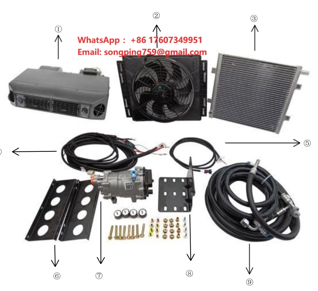 12V 24v Combined Type  Cooling and Heating Ev air Conditioner System Kit