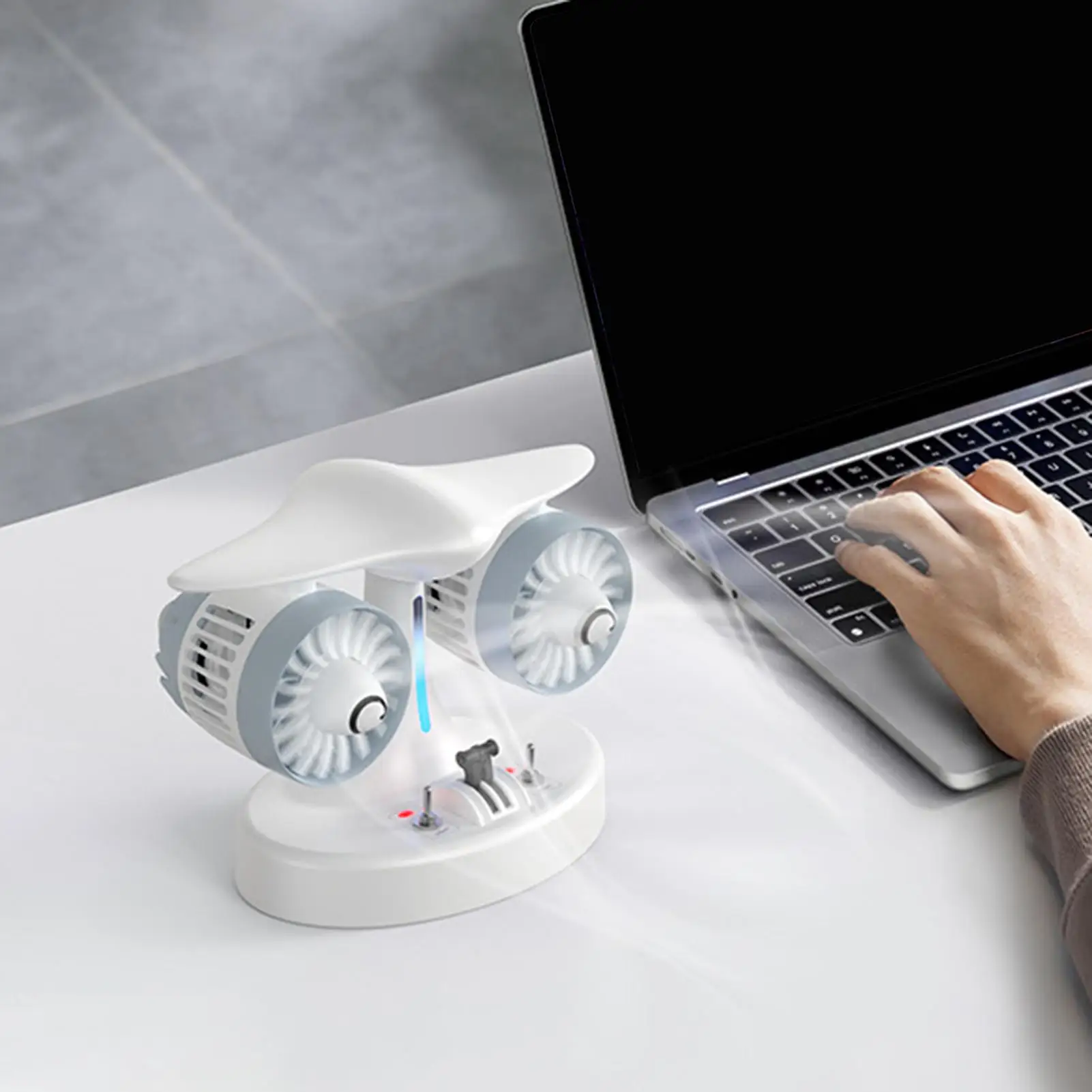

Desk Fan 3-Speed Misting Double Cooling Personal Desk Fans Small Quiet For Home Bedroom Living Room Apartment School Dorm Summer