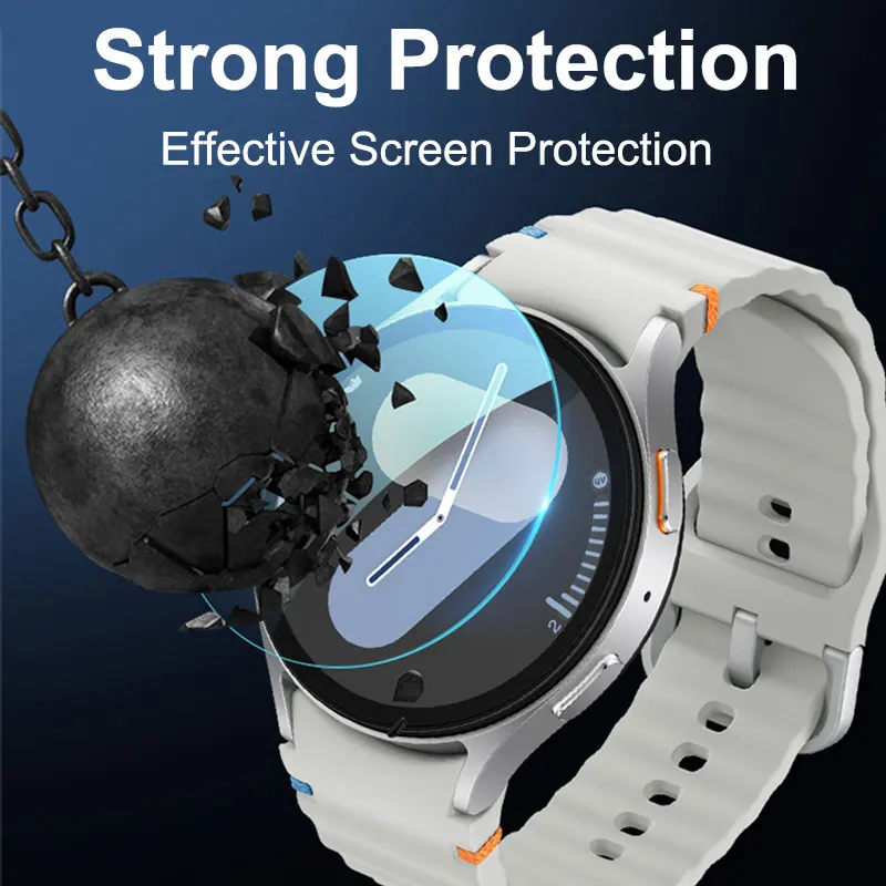 Tempered Glass Film For Samsung Galaxy Watch 7 40mm 44mm Quick Install Screen Protector Full Cover Watch7 Ultra Accessories