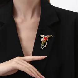 Temperament Phoenix Brooch Exquisite Rhinestone Long Tail Phoenix Brooch Fashionable and Versatile Clothes Bags and Accessories