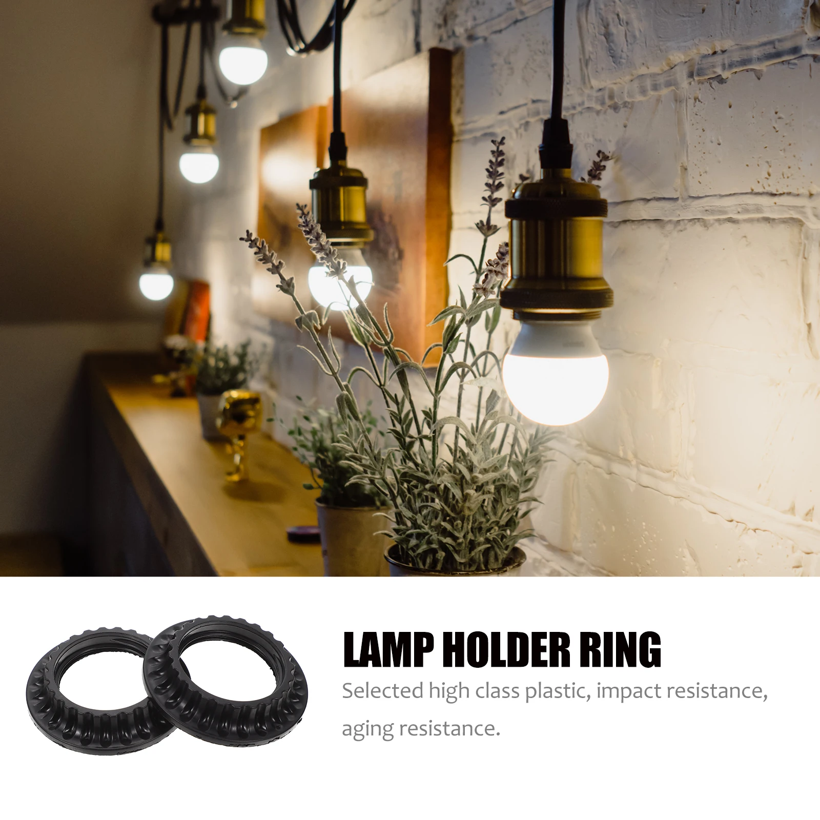 

10Pcs E26 Light Holder Ring Strong Plastic Fixing Circle Tight Secure Connection DIY Lamp Installation Essential Tool Accessory