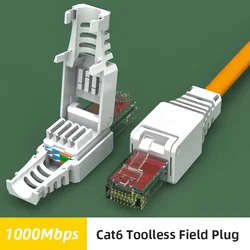 ZoeRax Tool Free RJ45 CAT6 Connector Ethernet Termination Plugs, 23AWG to 26AWG Cable Internet Plug Installation Toolless