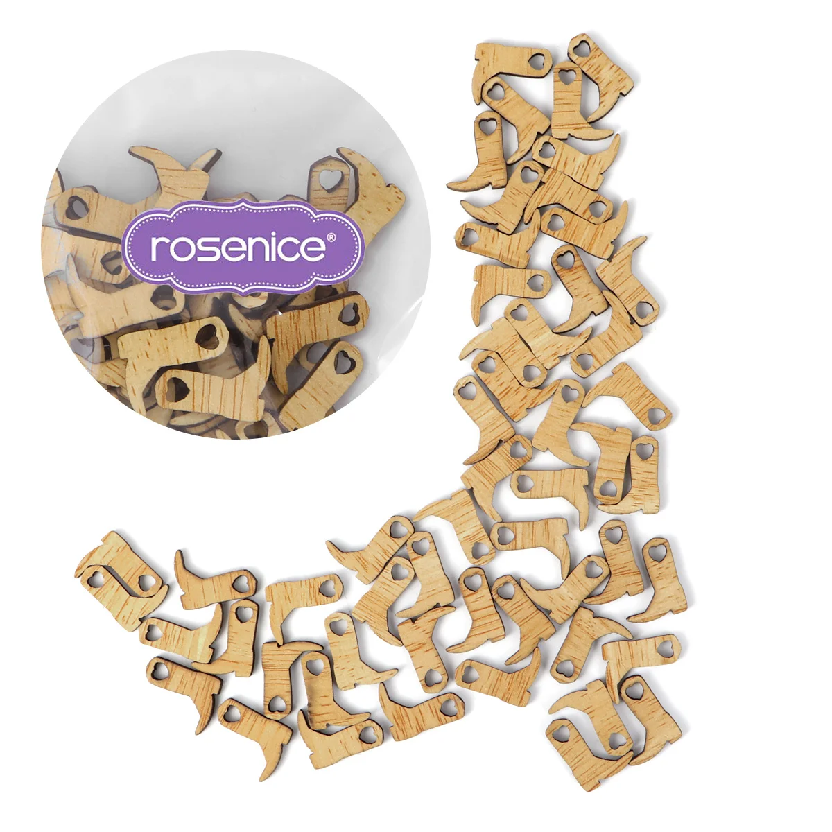 

50Pcs Miniature Wooden Cowboy Boots Rustic Wedding Decor Wooden Boot Embellishments for Wedding Photography Lover Photo Props